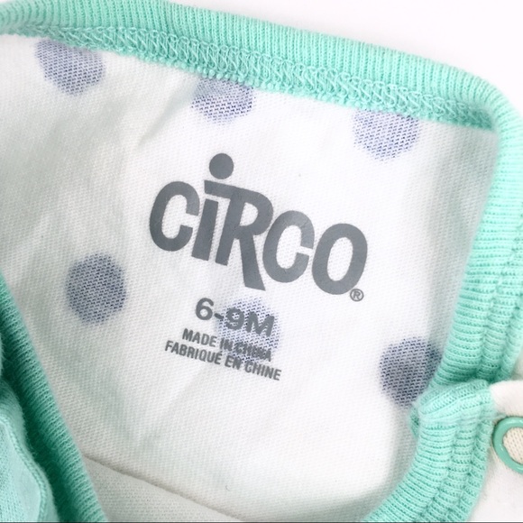 EUC Circo White w/Blue Polka Dots Onesie - Sz 6-9m - Picture 5 of 6